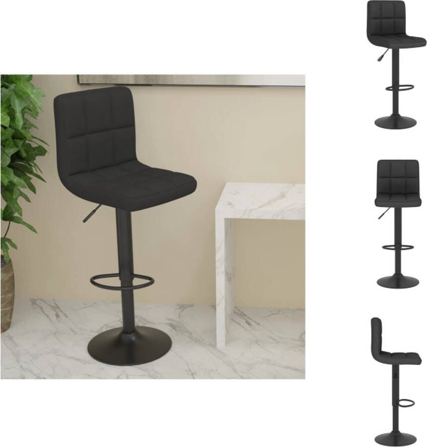 VidaXL Barkruk Zwart Stof (40 x 47 x (90-111) cm)-(100% polyester) Barkruk