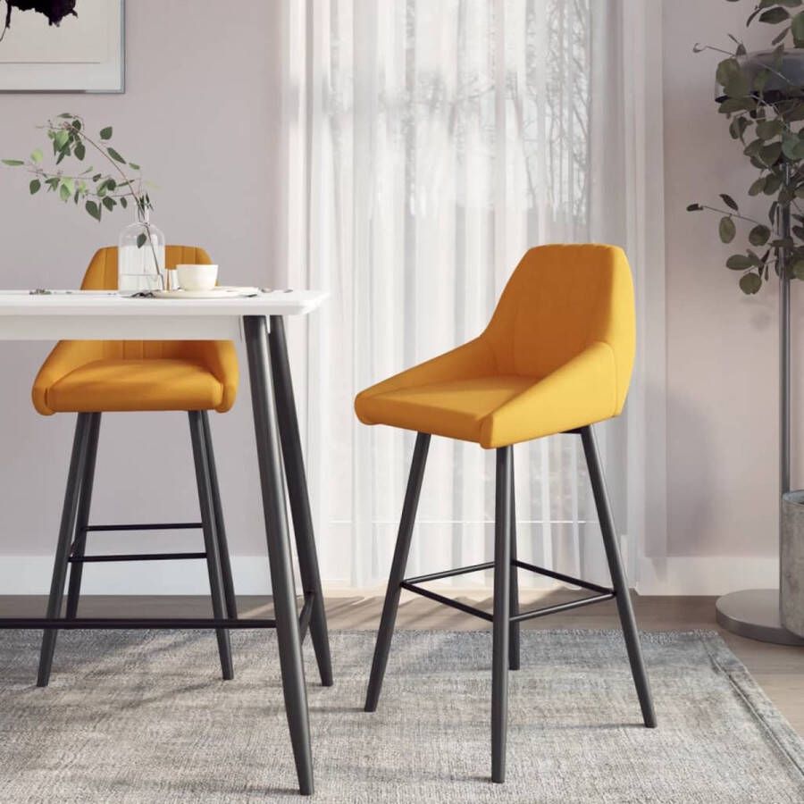 VidaXL Barkrukken 2 st fluweel bruin