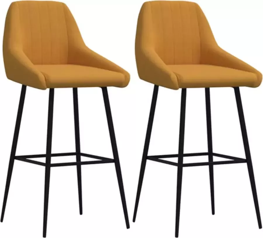 VidaXL Barkrukken 2 st fluweel bruin - Foto 3