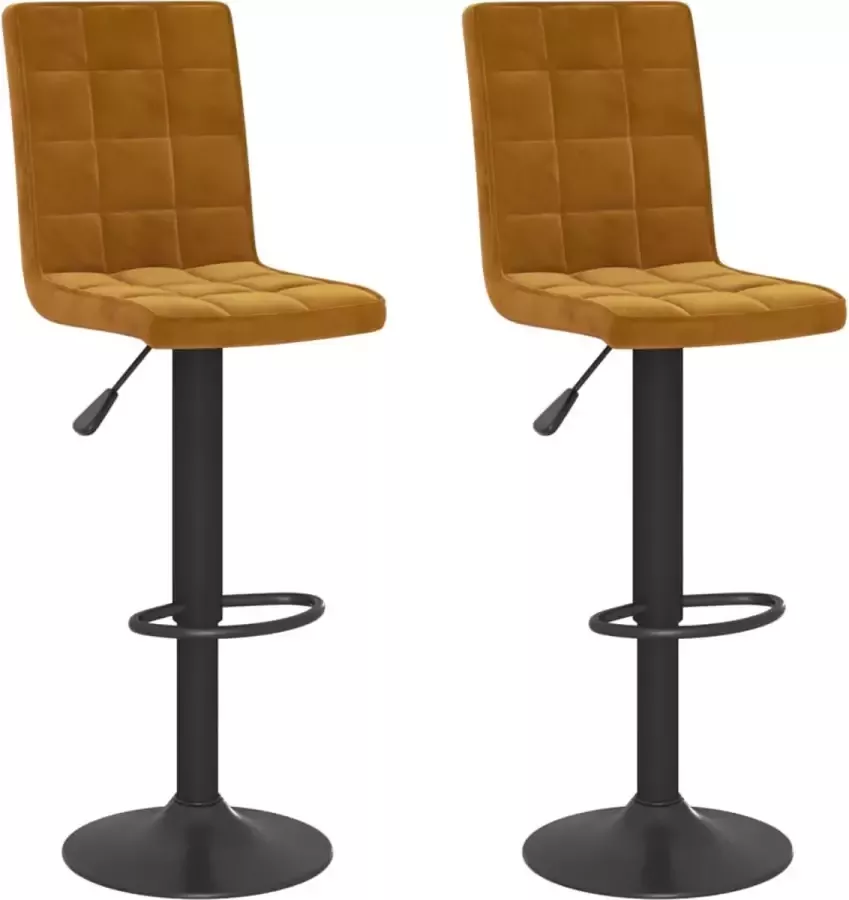 VidaXL Barkrukken 2 st fluweel bruin