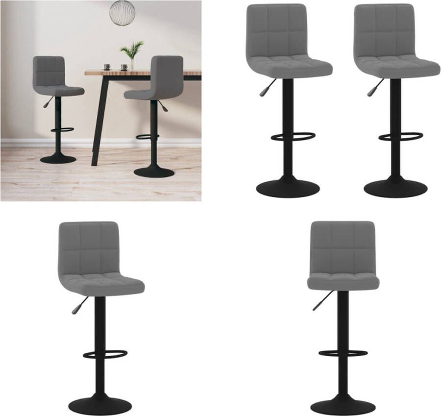 VidaXL Barkrukken 2 st fluweel donkergrijs Barkruk Barkrukken Barkrukje Barkrukjes - Foto 3