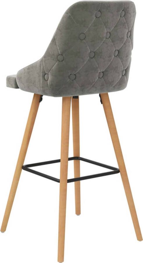 VidaXL -Barkrukken-2-st-fluweel-lichtgrijs - Foto 2