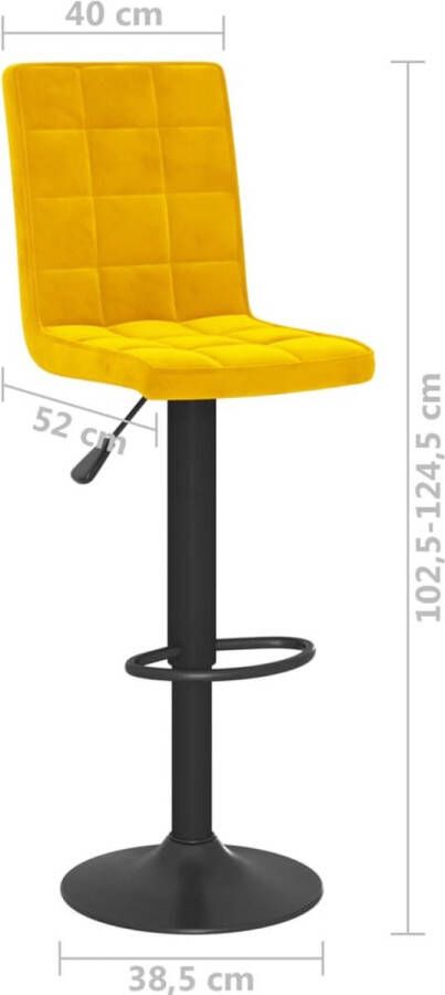 VidaXL -Barkrukken-2-st-fluweel-mosterdgeel - Foto 4