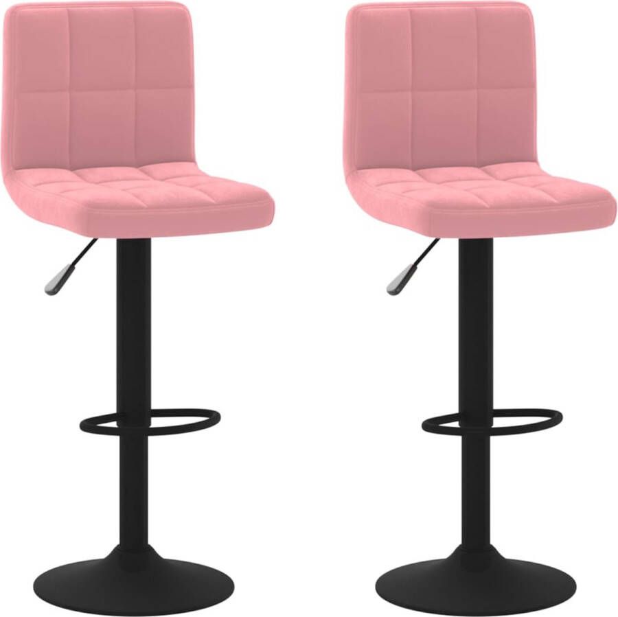 VidaXL -Barkrukken-2-st-fluweel-roze