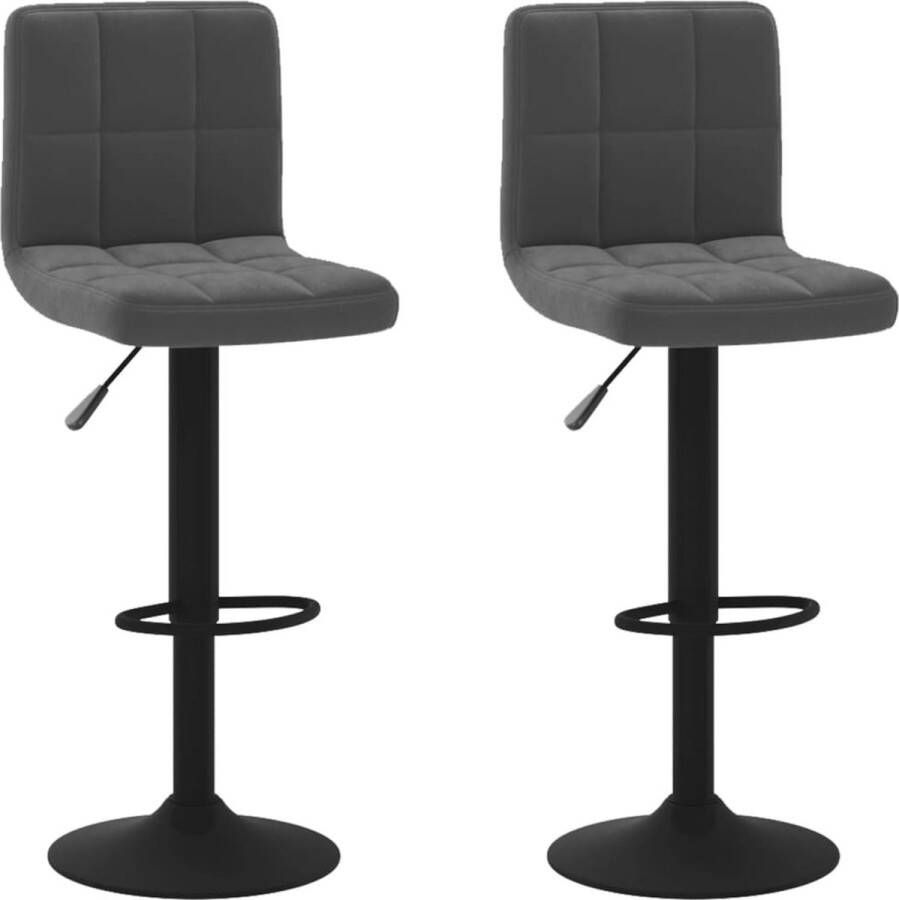 VidaXL Barkrukken 2 stuks Verstelbaar Fluweel Zwart Barstoel Barkruk Stoel Lounge Stoel Zitzak Velvet Meubilair Moderne Stoel Ergonomische Stoel Thuiskantoor Home Office