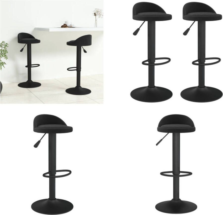 VidaXL Barkrukken 2 st fluweel zwart Barkruk Barkrukken Barkrukje Barkrukjes