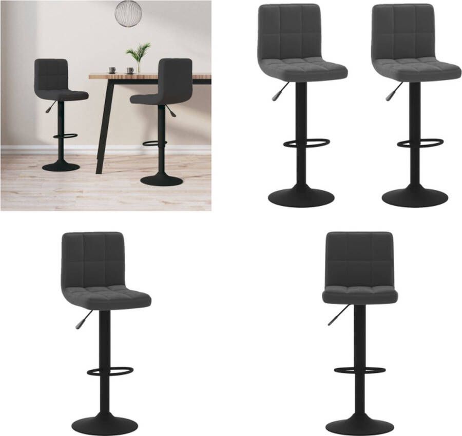 VidaXL Barkrukken 2 st fluweel zwart Barkruk Barkrukken Barkrukje Barkrukjes