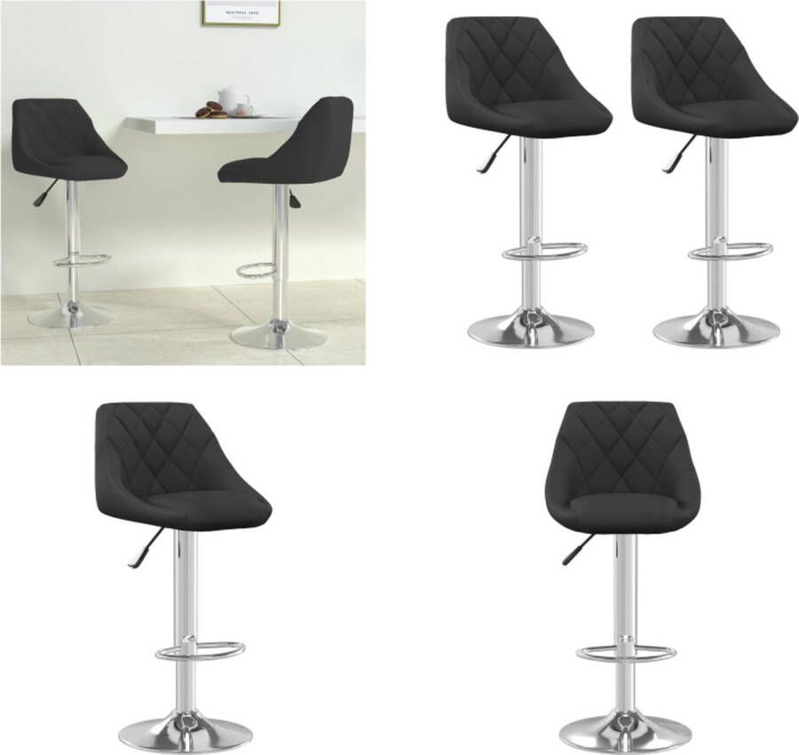 VidaXL Barkrukken 2 st fluweel zwart Barkruk Barkrukken Barkrukje Barkrukjes