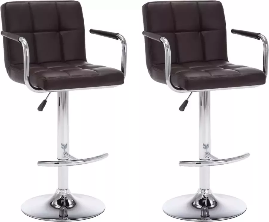 VidaXL -Barstoelen-2-st-kunstleer-bruin