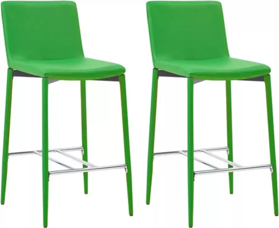 VidaXL -Barkrukken-2-st-kunstleer-groen