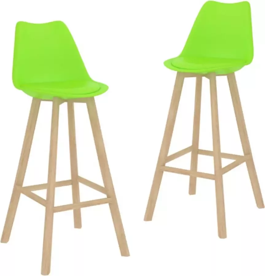 VidaXL Barkrukken 2 st kunstleer groen