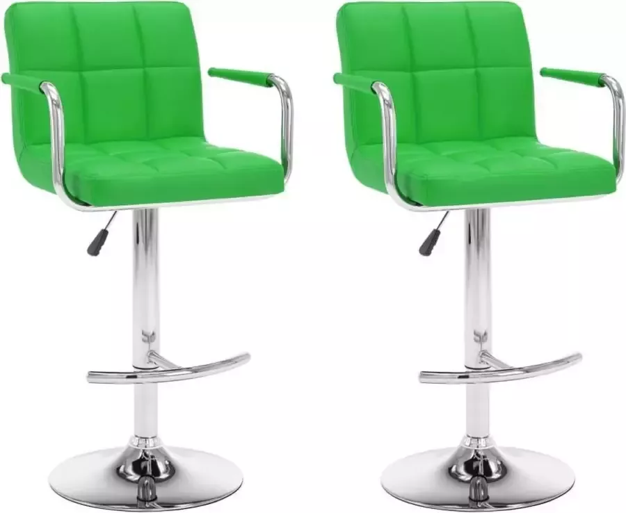 VidaXL Barkrukken 2 st kunstleer groen