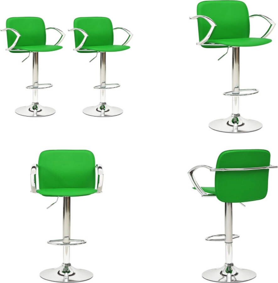 VidaXL Barkrukken 2 st kunstleer groen Barkruk Barkrukken Bar Kruk Bar Krukken