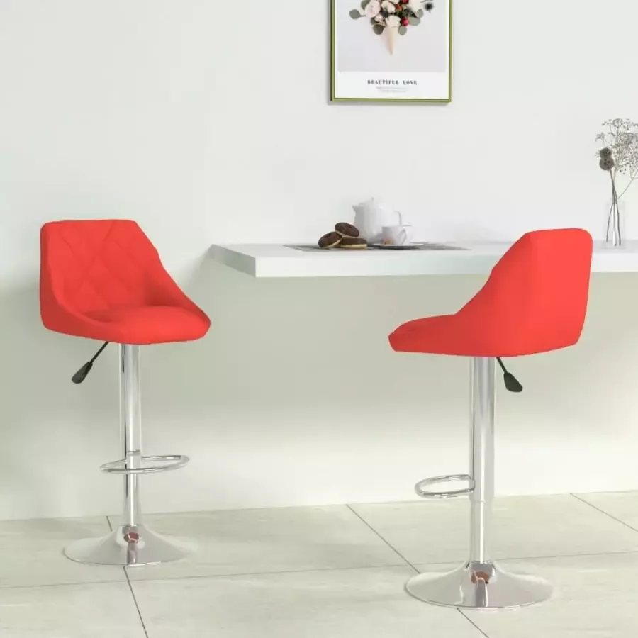 VidaXL -Barstoelen-2-st-kunstleer-rood - Foto 4