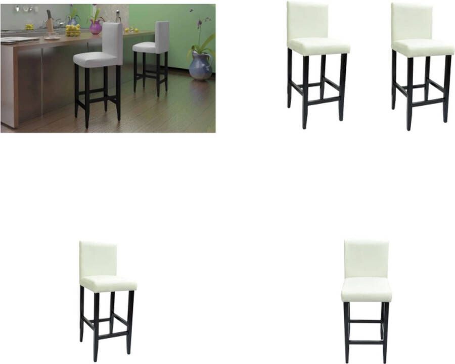 VidaXL Barkrukken 2 st kunstleer wit Barkruk Barkrukken Bar Kruk Bar Krukken