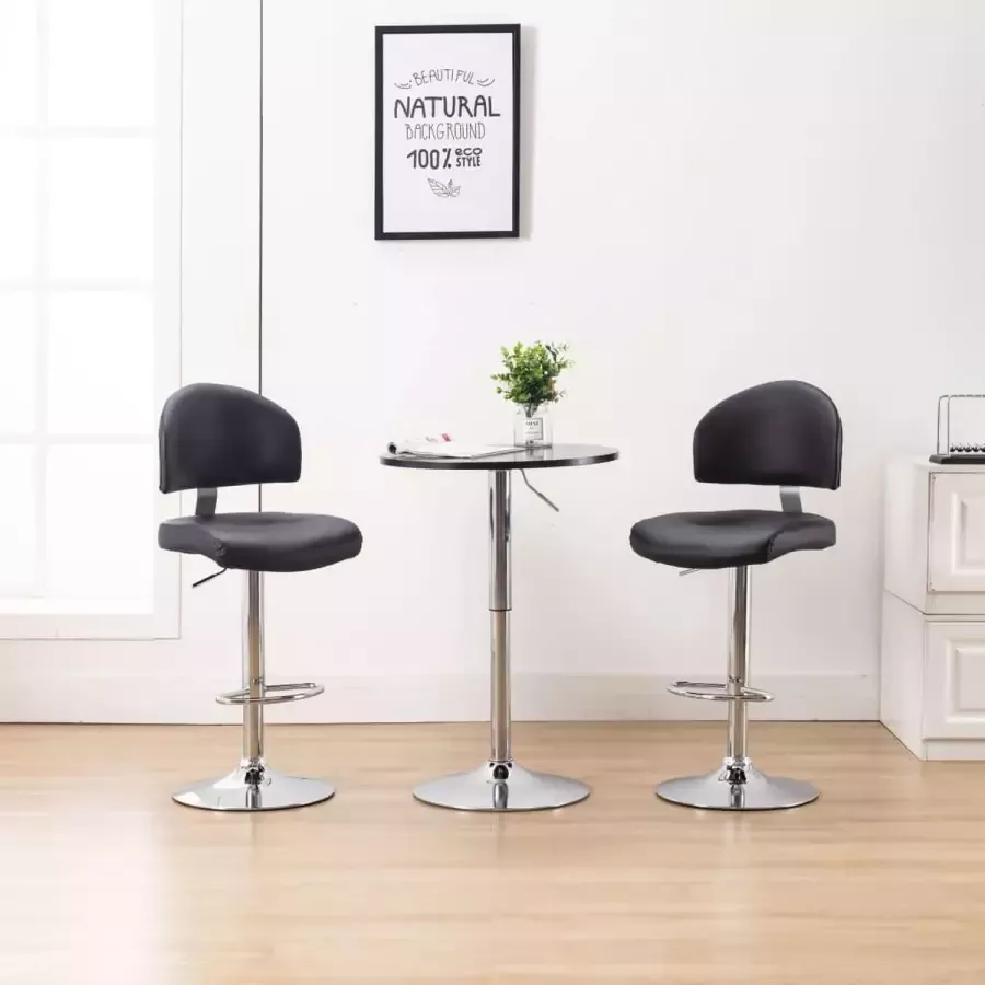 VidaXL -Barstoelen-2-st-kunstleer-zwart - Foto 2