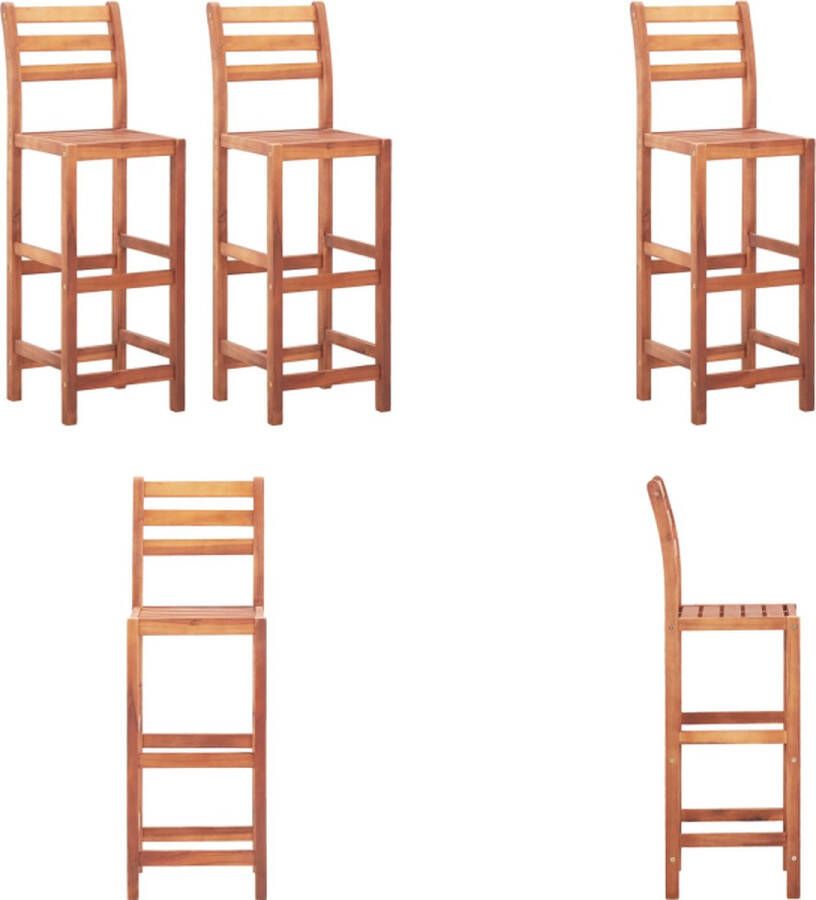 VidaXL Barkrukken 2 st massief acaciahout Barkruk Barkrukken Barstoel Barstoelen