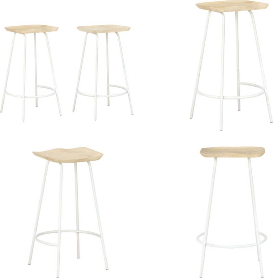 VidaXL Barkrukken 2 st massief mangohout Barkruk Barkrukken Kruk Krukken