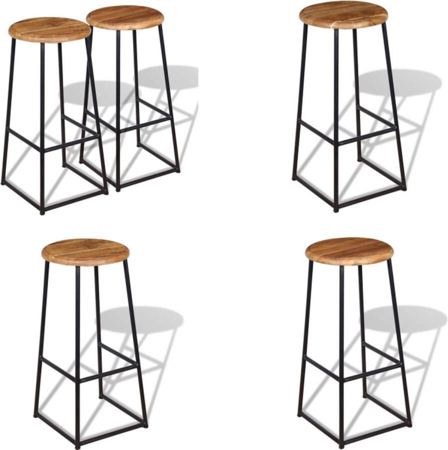 VidaXL Barkrukken 2 st massief teakhout Barkruk Barkrukken Barstoel Barstoelen