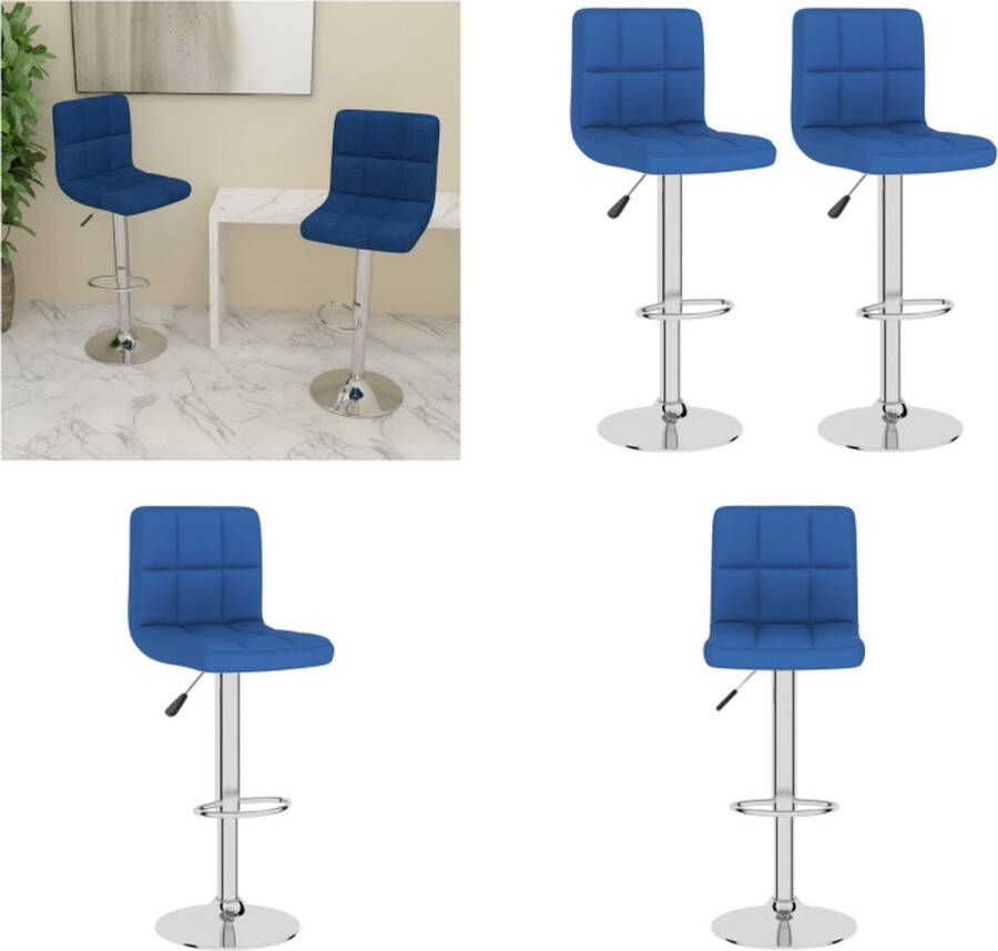 VidaXL Barkrukken 2 st stof blauw Barkruk Barkrukken Barkrukje Barkrukjes