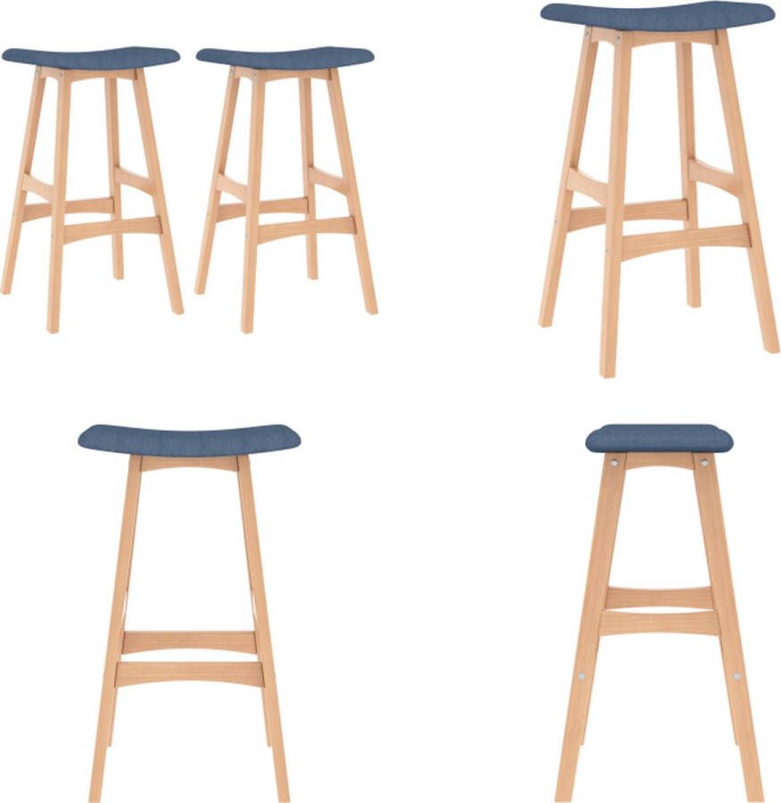 VidaXL Barkrukken 2 st stof blauw Barkruk Barkrukken Kruk Krukken