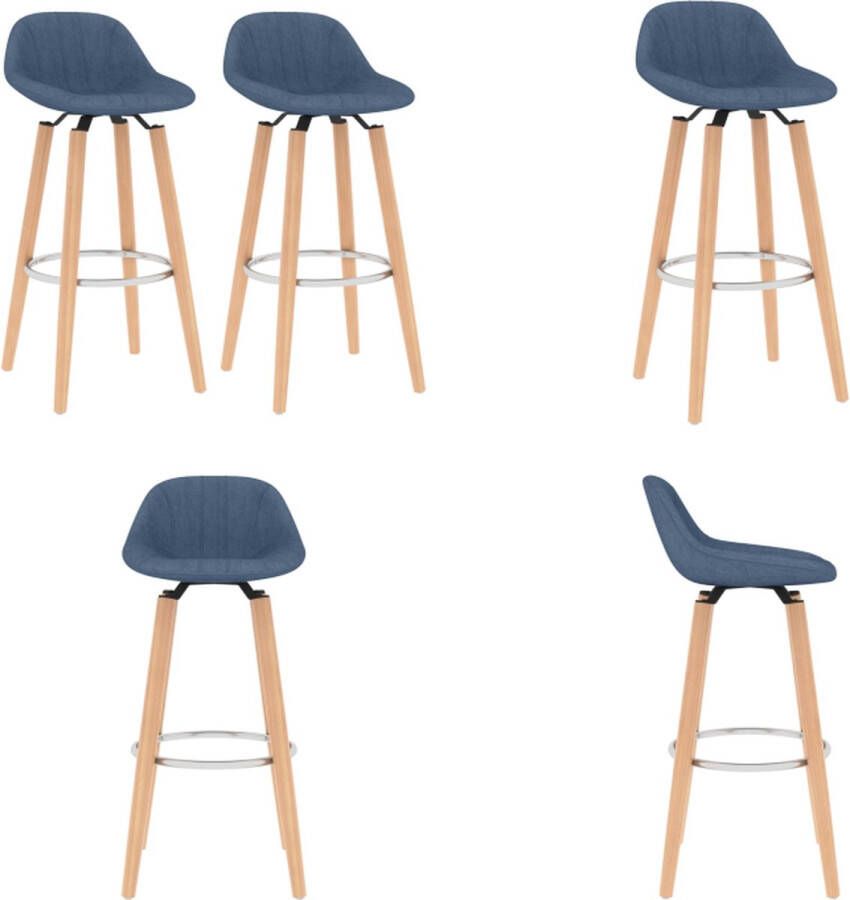 VidaXL Barkrukken 2 st stof blauw Barstoel Barstoelen Barkruk Barkrukken