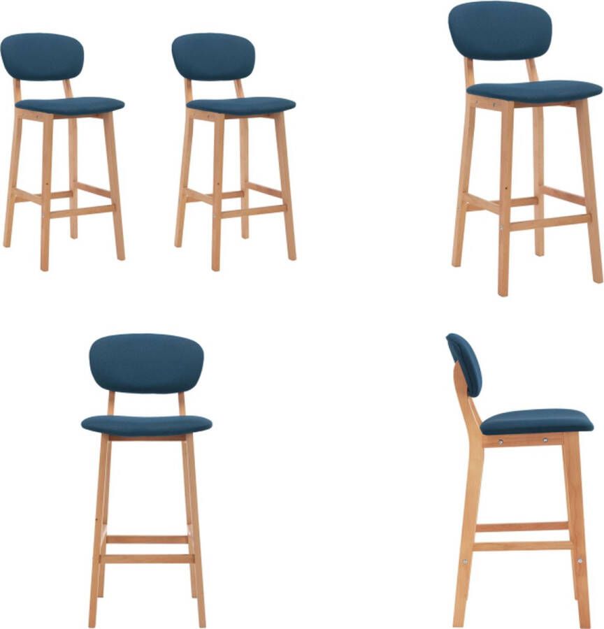 VidaXL Barkrukken 2 st stof blauw Barstoel Barstoelen Stoel Stoelen