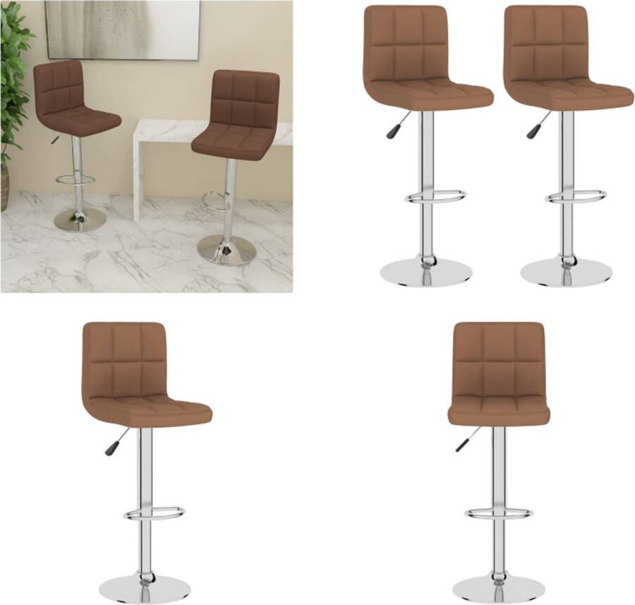 VidaXL Barkrukken 2 st stof bruin Barkruk Barkrukken Barkrukje Barkrukjes - Foto 2