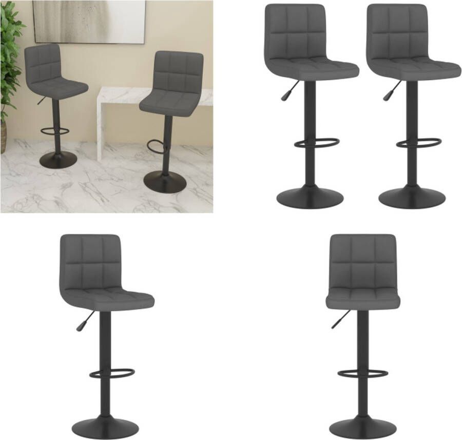 VidaXL Barkrukken 2 st stof donkergrijs Barkruk Barkrukken Barkrukje Barkrukjes