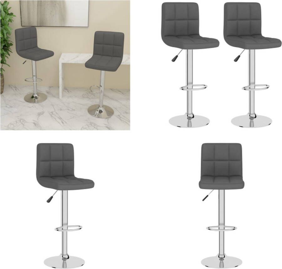 VidaXL Barkrukken 2 st stof donkergrijs Barkruk Barkrukken Barkrukje Barkrukjes