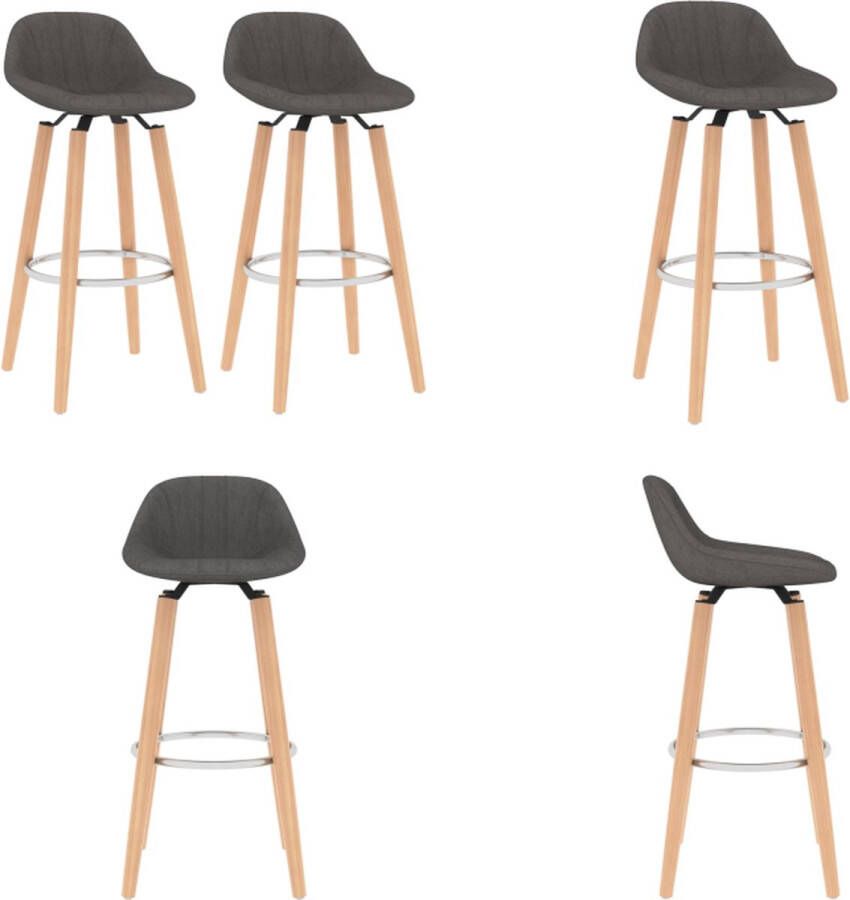 VidaXL Barkrukken 2 st stof donkergrijs Barstoel Barstoelen Barkruk Barkrukken
