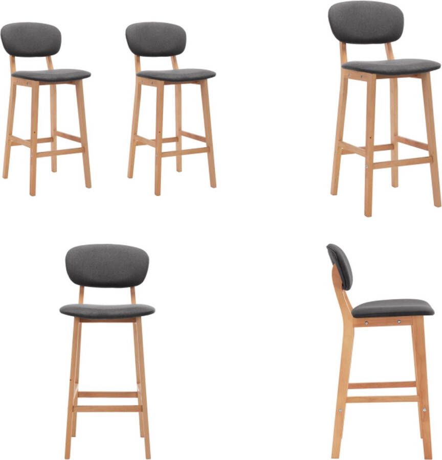 VidaXL Barkrukken 2 st stof donkergrijs Barstoel Barstoelen Stoel Stoelen