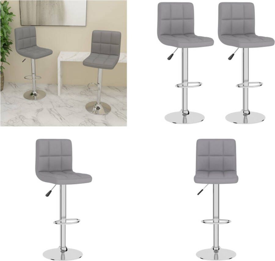 VidaXL Barkrukken 2 st stof lichtgrijs Barkruk Barkrukken Barkrukje Barkrukjes - Foto 3