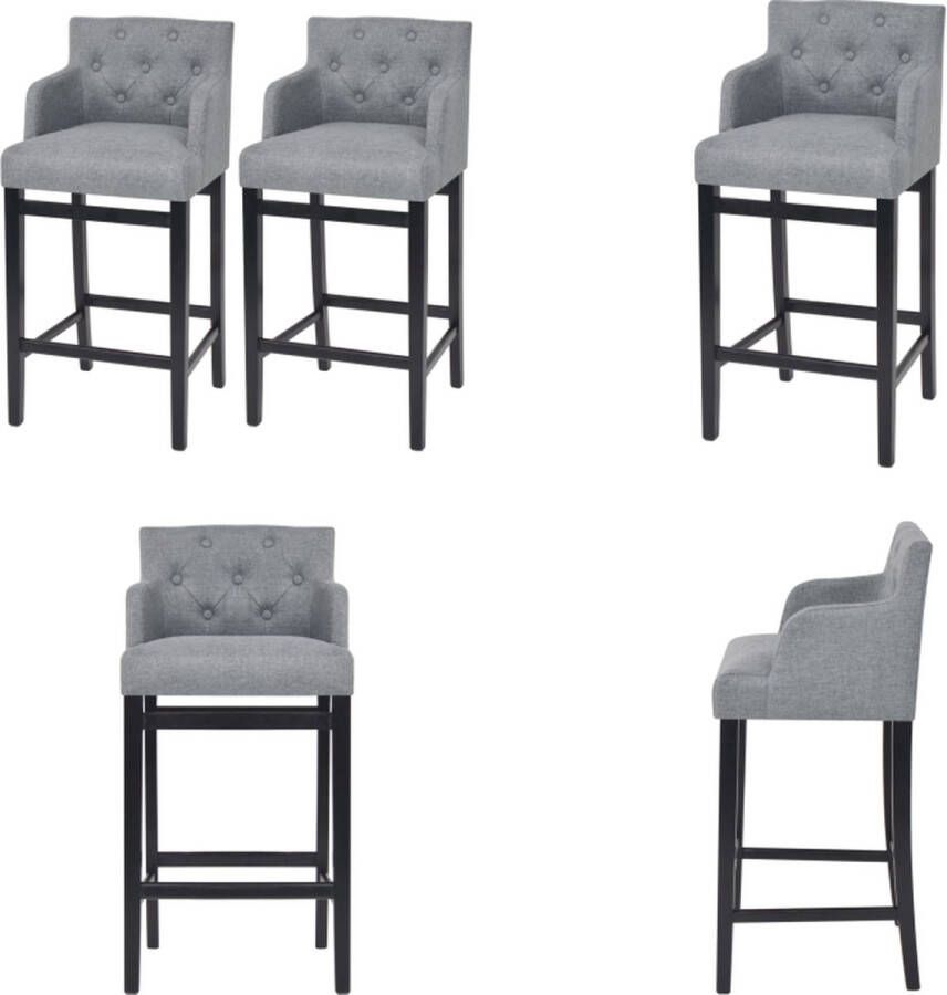 VidaXL Barkrukken 2 st stof lichtgrijs Barkruk Barkrukken Barstoel Barstoelen