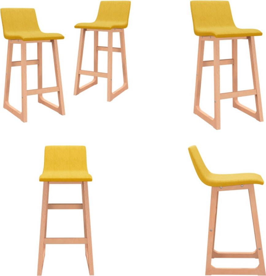 VidaXL Barkrukken 2 st stof mosterdgeel Barstoel Barstoelen Barkruk Barkrukken