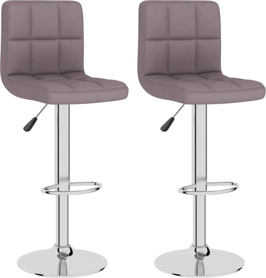 VidaXL Barkrukken Set van 2 Stof Taupe Barstoel Barkruk Stoel Lounge Stoel Eetkamerstoel Comfortabele Stoel Industriële Stoel Modern Stoel Taupe Stoel