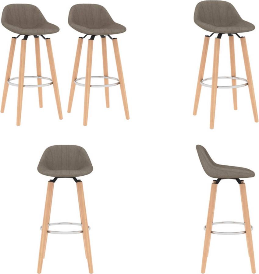 VidaXL Barkrukken 2 st stof taupe Barstoel Barstoelen Barkruk Barkrukken