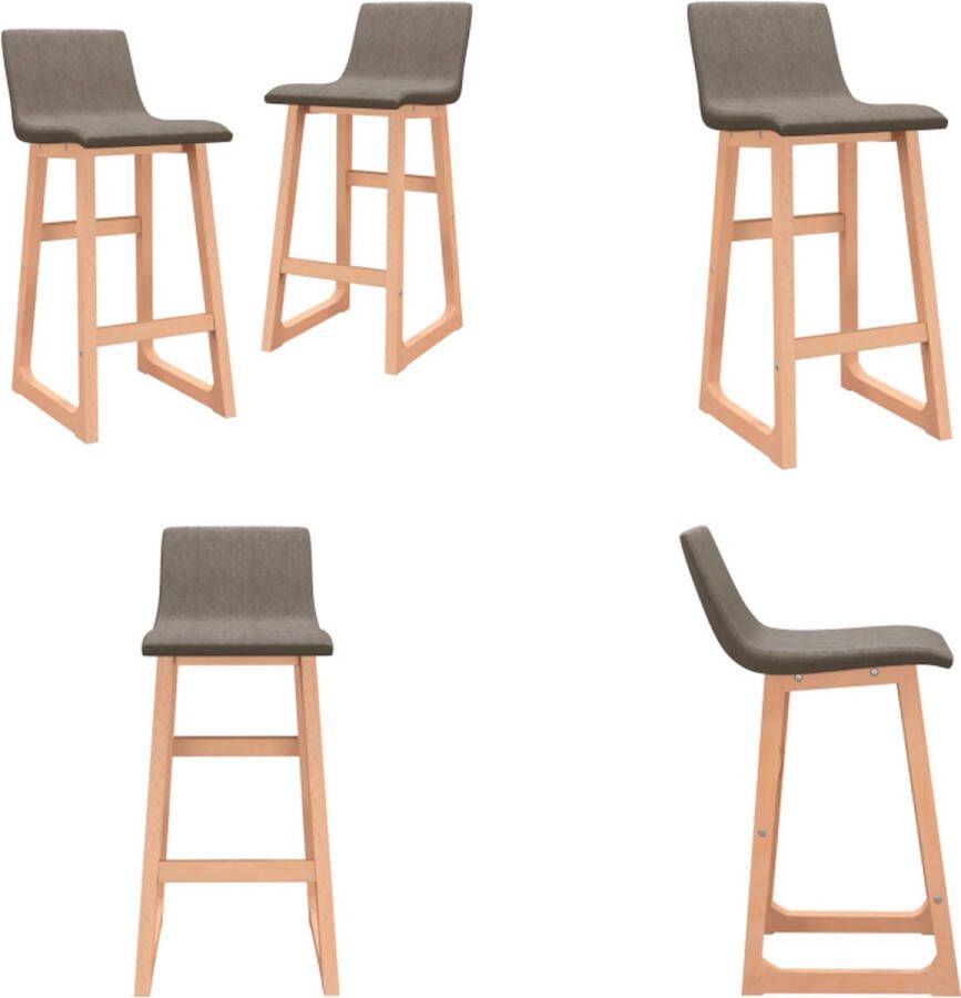 VidaXL Barkrukken 2 st stof taupe Barstoel Barstoelen Barkruk Barkrukken