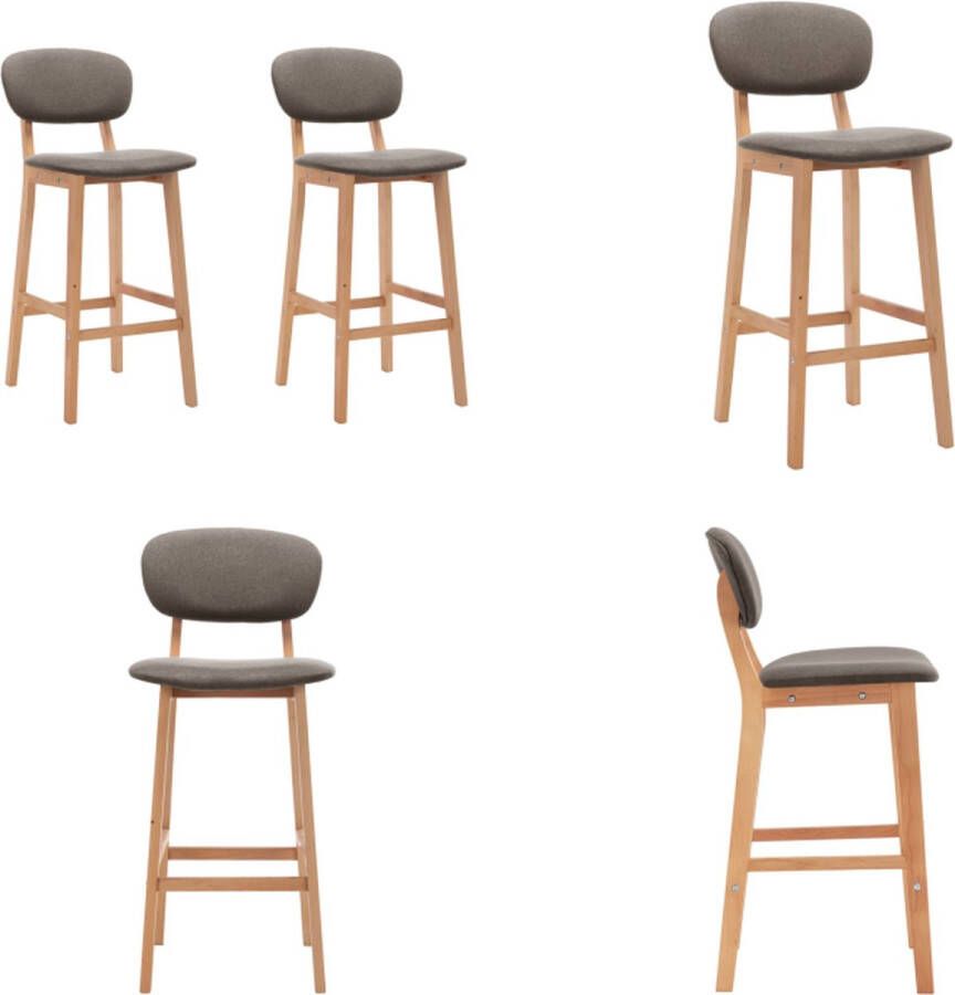 VidaXL Barkrukken 2 st stof taupe Barstoel Barstoelen Stoel Stoelen