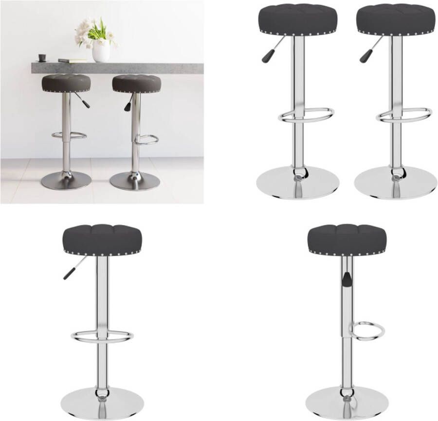 VidaXL Barkrukken 2 st stof zwart Barkruk Barkrukken Barkrukje Barkrukjes