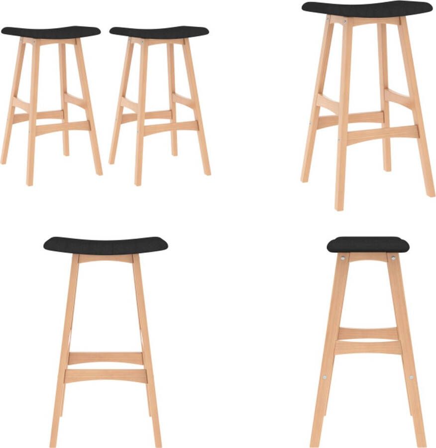 VidaXL Barkrukken 2 st stof zwart Barkruk Barkrukken Kruk Krukken