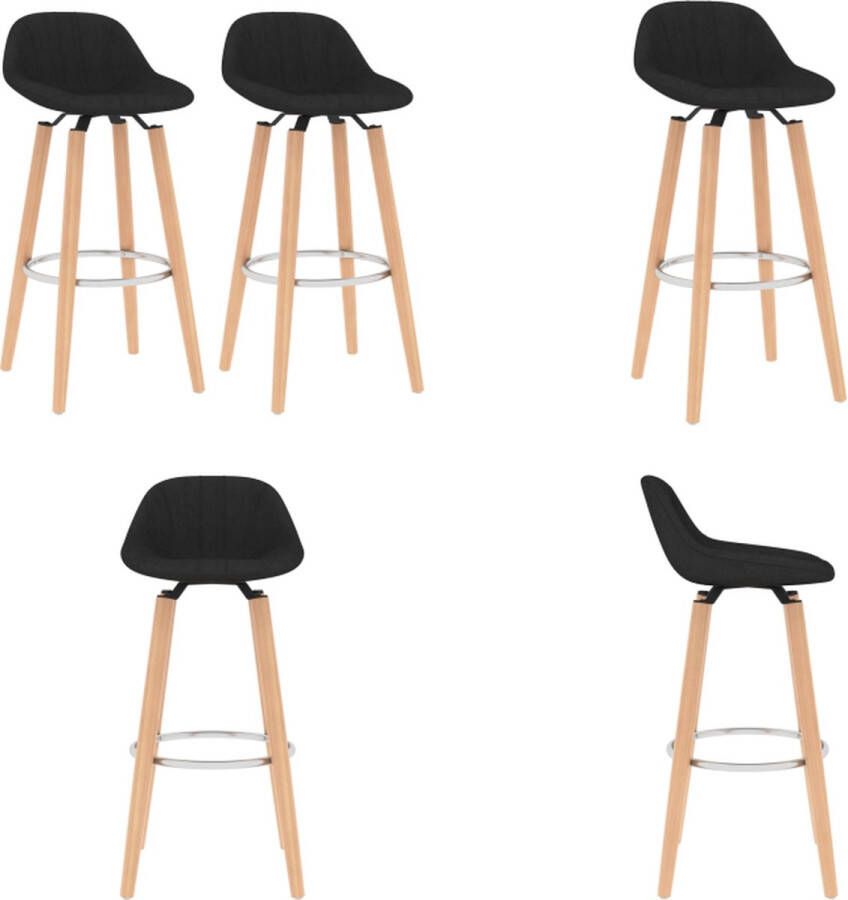VidaXL Barkrukken 2 st stof zwart Barstoel Barstoelen Barkruk Barkrukken