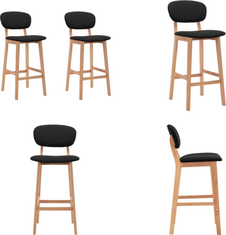 VidaXL Barkrukken 2 st stof zwart Barstoel Barstoelen Stoel Stoelen