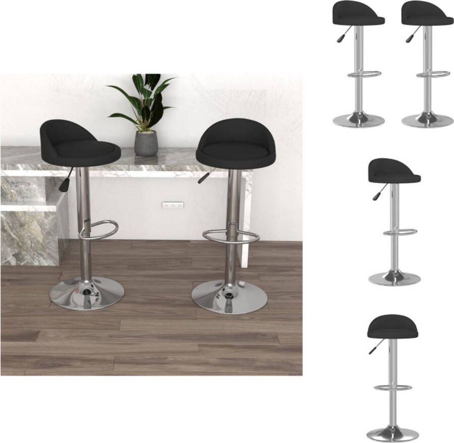 VidaXL Barkruk Barkrukken Barkrukje Barkrukjes Barstoelen 2 st kunstleer zwart