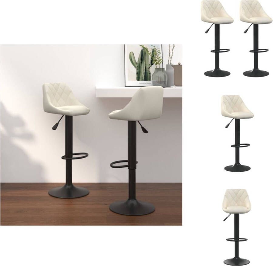 VidaXL Barkruk Barkrukken Barkrukje Barkrukjes Barkrukken 2 st fluweel crèmekleurig - Foto 5