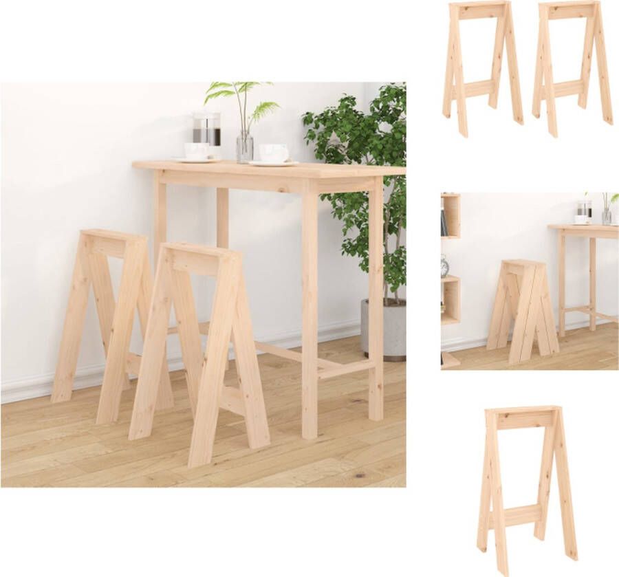 VidaXL Kruk. Krukken Krukje Stoel Keukenkruk Krukken 2 st 40x40x75 cm massief grenenhout - Foto 2