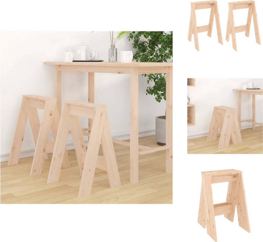 VidaXL Kruk. Krukken Krukje Stoel Keukenkruk Krukken 2 st 40x40x60 cm massief grenenhout - Foto 2