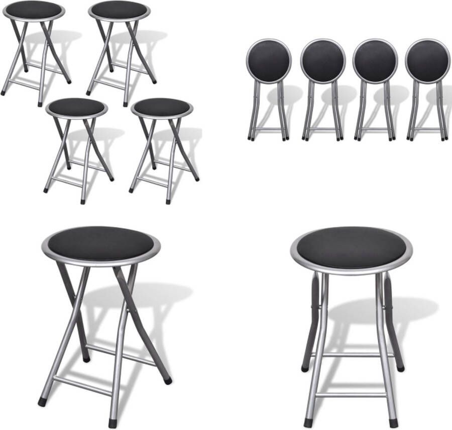 VidaXL Barkrukken inklapbaar 4 st kunstleer Kruk Krukken Barkruk Barkrukken - Foto 2