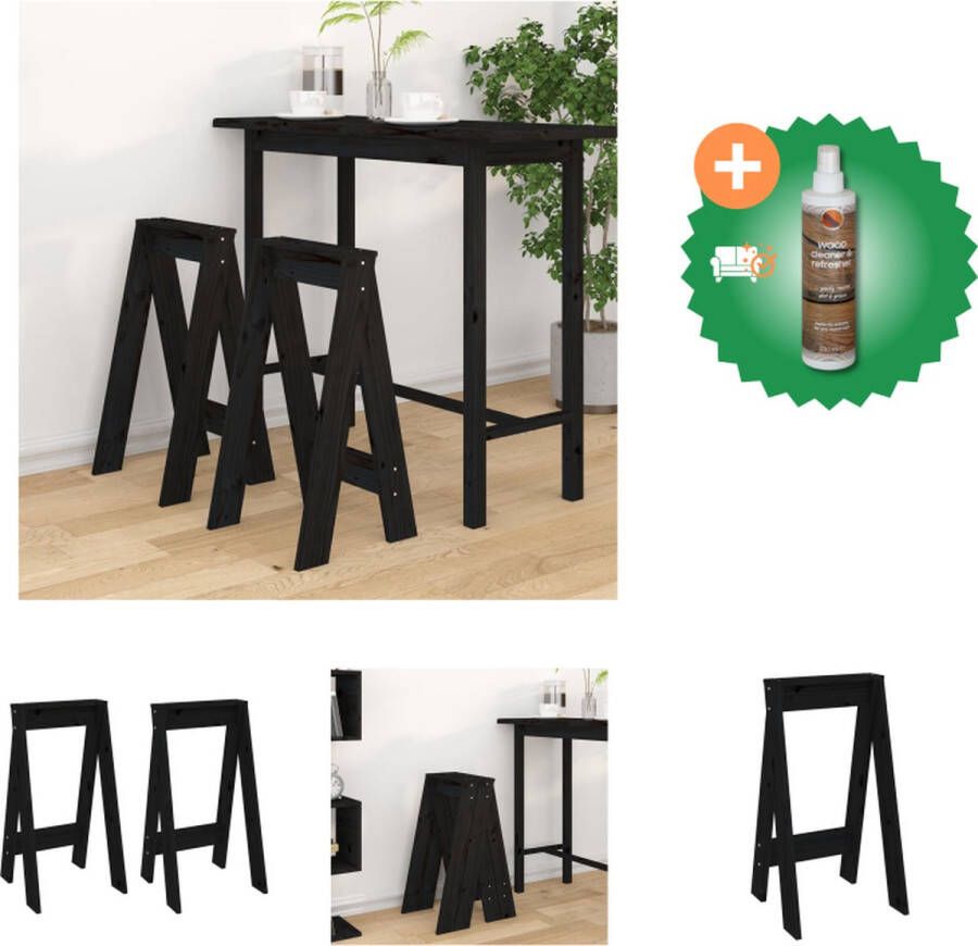 VidaXL Barkrukken Rustiek hout 40 x 40 x 75 cm Massief grenenhout Krukje Inclusief Houtreiniger en verfrisser