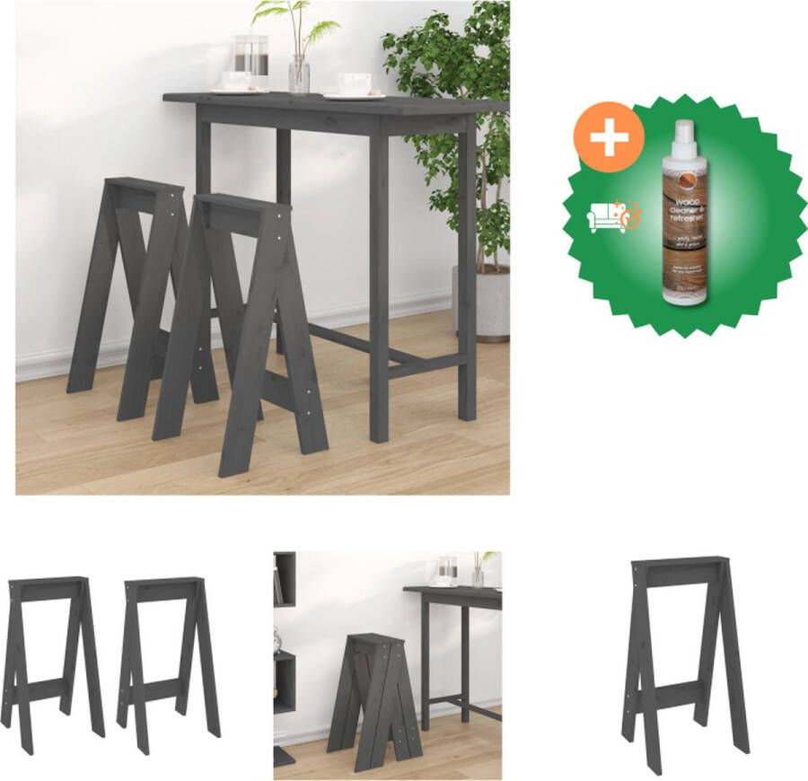 VidaXL Barkrukken Rustiek Houten 40 x 40 x 75 cm Massief Grenenhout Krukje Inclusief Houtreiniger en verfrisser